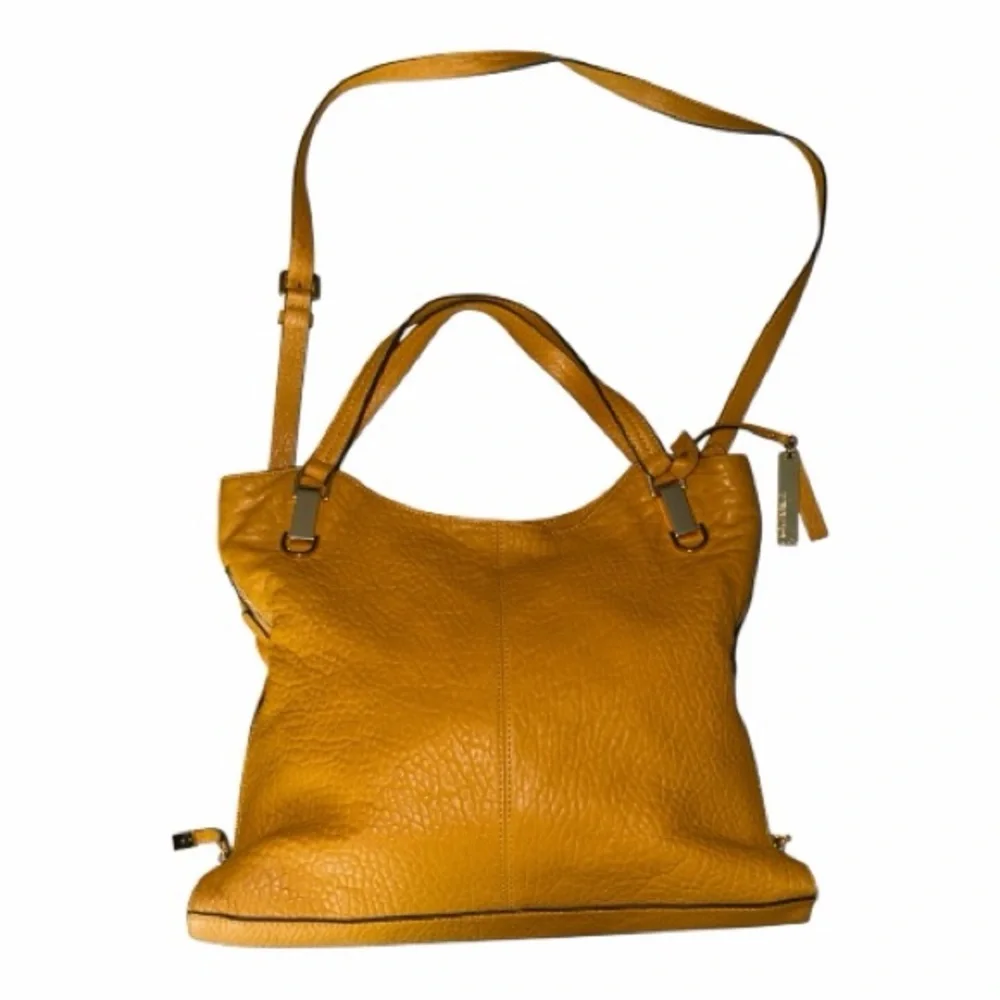 Vince Camuto Mustard Yellow Leather Shoulder Bag - Picture 3 of 11